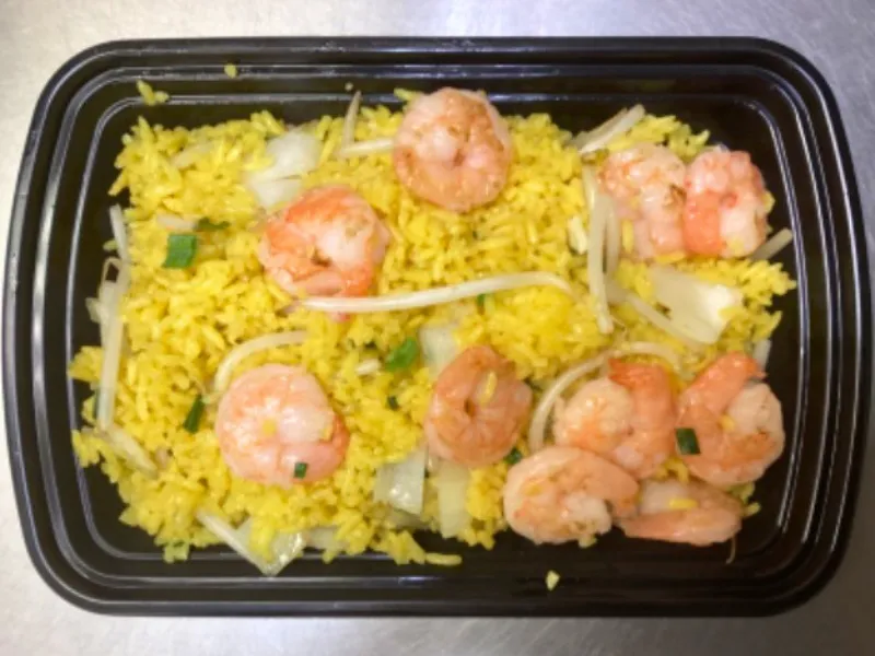 Shrimp fried rice with shrimp at China Panda, an Chinese Restaurant in Dallas